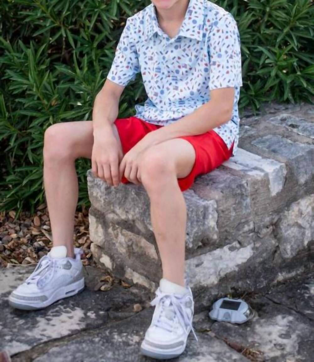 NEW BLUE QUAIL CLOTHING CO. short sleeve polo in stars and stripess